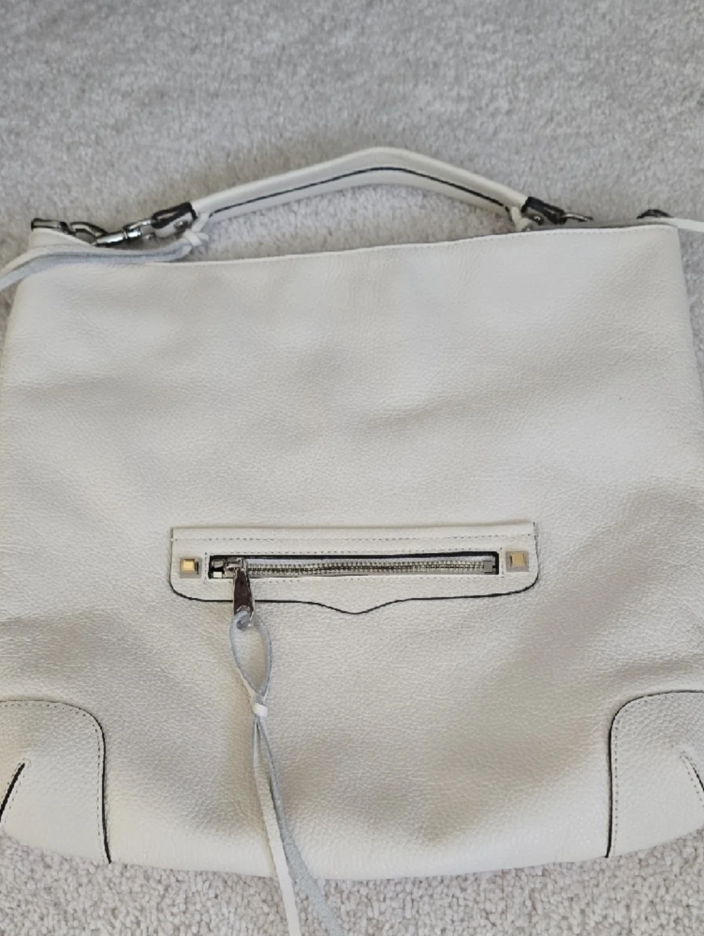 Rebecca Minkoff Cream Pebbled Leather Hobo Bag - Picture 7 of 9